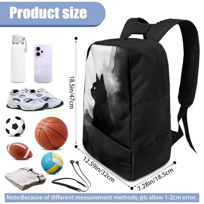 Basketball Backpack With Separate Ball Compartment And Shoes Fit Basketball Volleyball Football - color: Ink-wash Cat