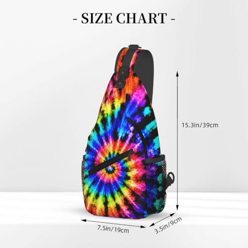 Sling Backpack Unisex Crossbody Chest Bag Shoulder Chest Bag For Women Men Hiking Travel - color: Tie Dye