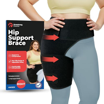 Plus Size Hip Brace Thigh Compression Sleeve | Sciatica Pain Relief Device Brace | Hamstring & Groin Compression Sleeve Wrap | Sciatic Nerve Relief | Hip Support Braces for Women & Men | X-LG / RIGHT - size: X-Large, style: Right
