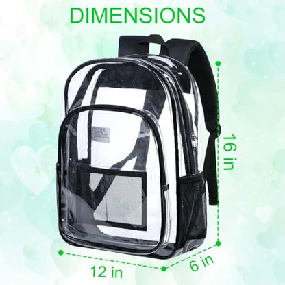 gxtvo Clear Backpack, Heavy Duty Transparent Bookbag, See Through Backpacks for Women Men | Heavy Duty - color: Black 2