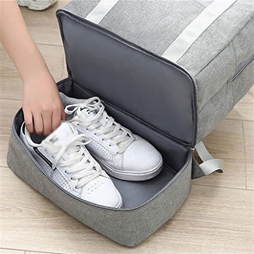 Multifunctional Travel Backpack Fitness Bag Large Capacity Clothes Shoes Storage Yoga Sports Handbag - color: Gray