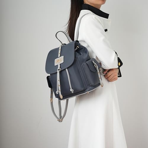 MKF Collection Travel Backpack for Women, Nylon Top Handle Travel bag Roomy Daypack Carry on Backpack by Mia K - color: Navy Blue