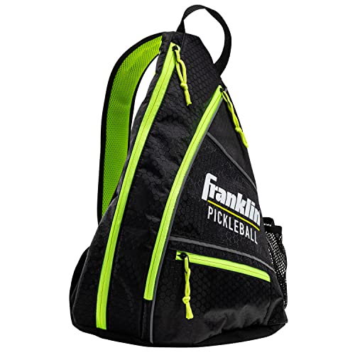 Franklin Sports Pickleball Bags - Sling Bag Backpack for Gear + Equipment - Men + Women - Holds Paddles, Balls + Accessories - color: Black/Green
