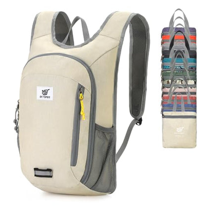 SKYSPER Small Daypack 10L Hiking Backpack Packable Lightweight Travel Day Pack for Women Men - color: Cream, size: 10l