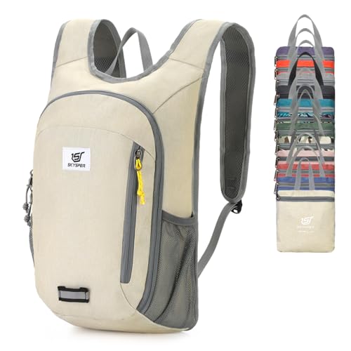 SKYSPER Small Daypack 10L Hiking Backpack Packable Lightweight Travel Day Pack for Women Men - color: Cream, size: 10l