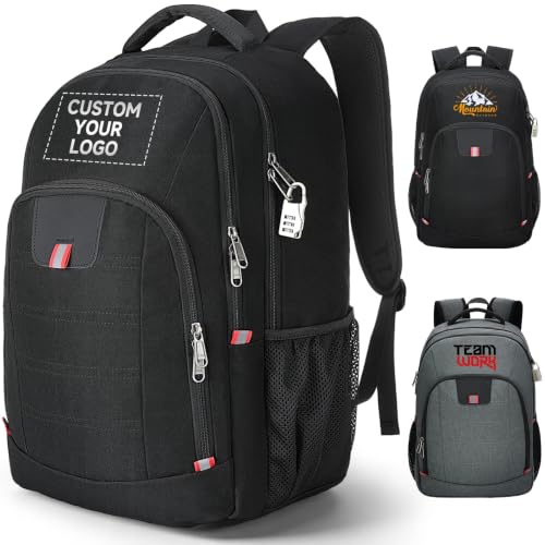 Airlex Custom Laptop Backpack Bulk 25-3000 Pack, Personalized Business Computer Backpack with Logo, 17 Inch Water Resistant Anti Theft Travel Bag for Office, School, College & Corporate Gifts