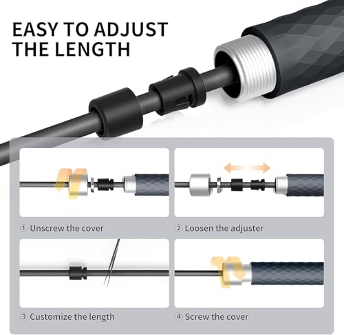PROIRON Jump Rope Double Weighted Skipping Rope（1LB）360° Swivel Ball Bearings Tangle-Free Double Fat Burning with Aluminum Handle Heavy Jump Rope for Endurance Weight Lose Crossfit MMA Cardio & Workouts - color: black