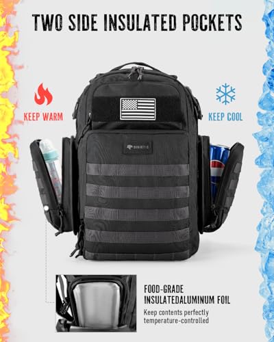 Dinictis Dad Diaper Bag, Mens Diaper Bag Backpack with Diaper Changing Mat, Military Diaper Backpack with Molle Webbing, Waterproof Pouch, Baby Wipes pocket, Insulated Bottle Pockets- Tropical Black - color: Tropical Black