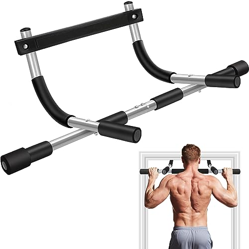 Pull Up Bar for Doorway, Upgrade Chin up Bar for Doorway Without Screws,Resistance Bands Set of 5 – Pull Up Assistance Bands for Men & Women
