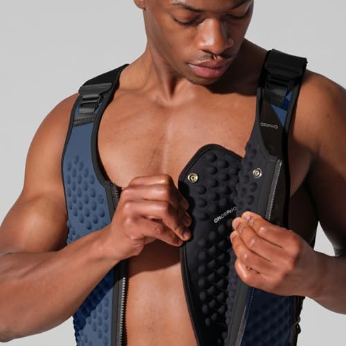 OMORPHO Men’s 20 lb G-Vest Icon Bundle, adjusts from 10 lb to 20 lb in increments with included G-Pack weight panels, low-profile, fully adjustable, comfort fit. Great for walking, hiking, running and training. - color: Ocean