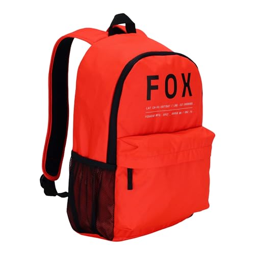 Fox Racing Clean Up Backpack, Slim Everyday School & Street Bag with Laptop Sleeve, Water Bottle Pocket & Adjustable Straps, Fluorescent Red - color: Fluorescent Red