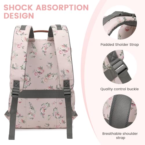 Diaper Bag Backpack, Large Baby Nappy Bags with Portable Changing Pad for Boys and GirlsMultifunction Travel Baby Bag for Moms Dads, Shower Gifts Waterproof and Stylish，Flower Pink - color: Flower Pink