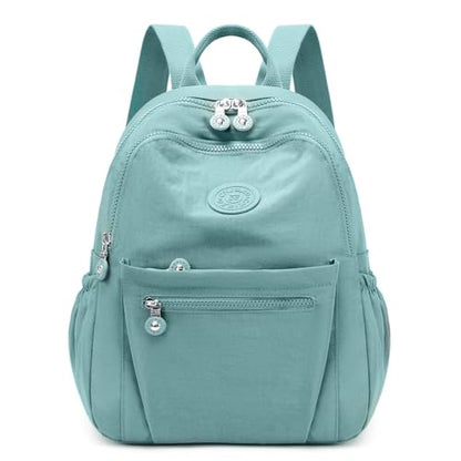 Backpack Purse for Women Ladies Nylon Bag Casual Daypack Travel Shopping Pack (A Style Light Green) - color: A Style Light Green
