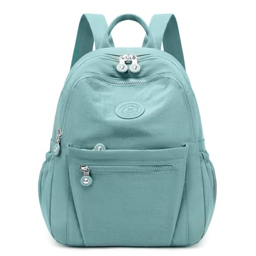 Backpack Purse for Women Ladies Nylon Bag Casual Daypack Travel Shopping Pack (A Style Light Green) - color: A Style Light Green