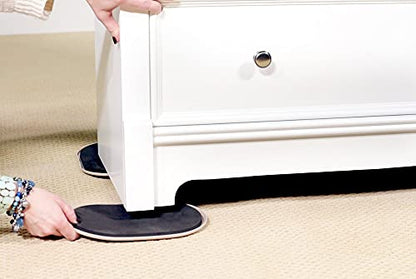 Smart Surface 8290 Large XL Reusable Oval Carpet Furniture Sliders 9-1/2" x 5-3/4" 4-Pack in Resealable Bag