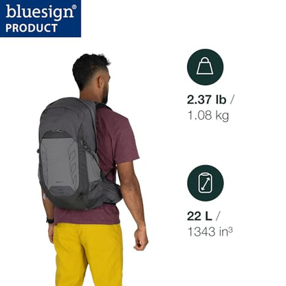 Osprey Talon 22L Men's Lightweight Hiking Backpack - Small Daypack for Travel & Camping, Black/Coal Grey - color: Black/Coal Grey, size: 22L - Standard Fit
