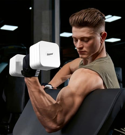 15LB 20LB 30LB 40LB 50LB Adjustable Dumbbell Set Free Weights Dumbbells Set for Women Men Hand Weights Sets Adjust Dumbbell Weight Sets for Home Gym Exercise Workout Strength Training Equipments - color: White