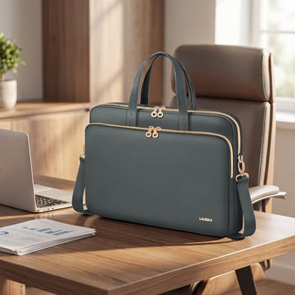 Laptop Bag Case for Women Men Messenger Briefcase Bag, 17 17.3 Inch - color: Heather Grey, size: 17.3 inch
