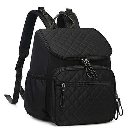 LORADI Lightweight Diaper Bag Backpack, Baby Shower Gifts, Black | Stroller Clips, Insulated Pockets, Water-resistant, Easy to Clean, Durable - color: Black