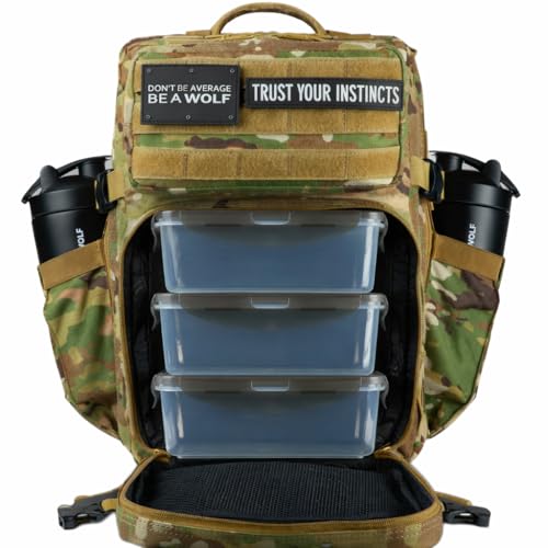 WOLFpak 35L Meal Prep Management Backpack (OCP Camo) | Easily Store & Organize Food Storage Containers w/Built-in Lunch Box, Cooler, Travel, Insulated Bag - color: Ocp Camo
