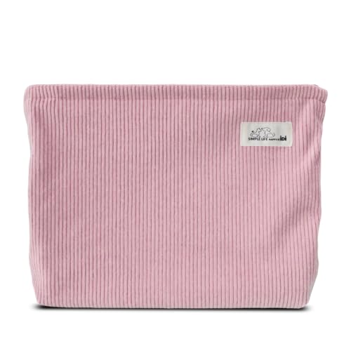 HAPPYHEIDI Large Makeup Bag Travel Cosmetic Pouch, Misty Pink - color: Pink