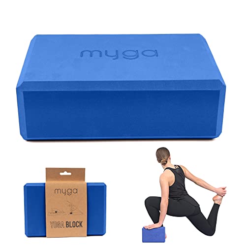MYGA Yoga Block,Lightweight EVA Foam Yoga Brick,High Density Non-Slip Block for Yoga Poses, Pilates, Balance and Flexibility - color: Royal Blue