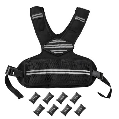 Adjustable Weighted Vest, Neoprene Weight Vest for Jogging,Walking, Running with Reflective Strips and Mesh Pockets - size: 4-20 LBS