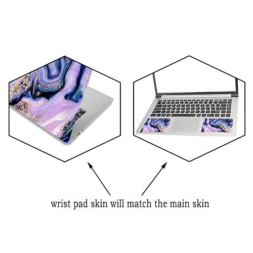 ArtSo Laptop Skin Sticker Decal,16.5” 17” 17.3 inch Laptop Universal Netbook PC Notebook Vinyl Reusable Skin Sticker Cover Art Case Protector Personalized, Free 2 Wrist Pad,Purple Marble - color: Purple Marble