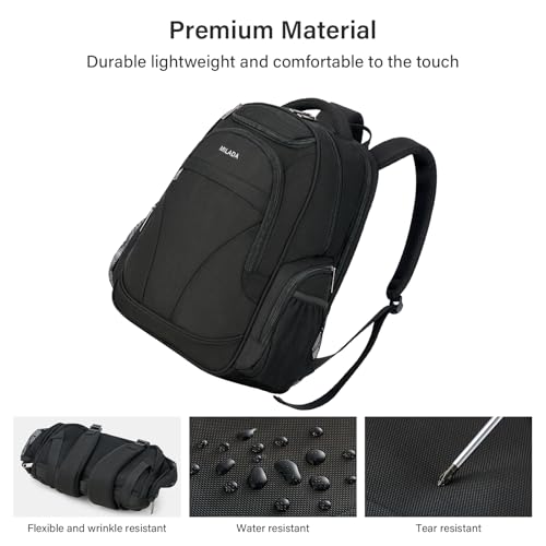 MILADA Travel Backpack For Men Laptop Backpack Women Business Carry On Backpack Airline Approved Fits 16.5 Inch Laptop Bag Work Backpack, Black - color: Black