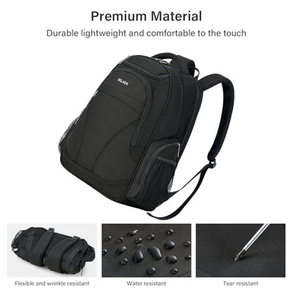 MILADA Travel Backpack For Men Laptop Backpack Women Business Carry On Backpack Airline Approved Fits 16.5 Inch Laptop Bag Work Backpack, Black - color: Black
