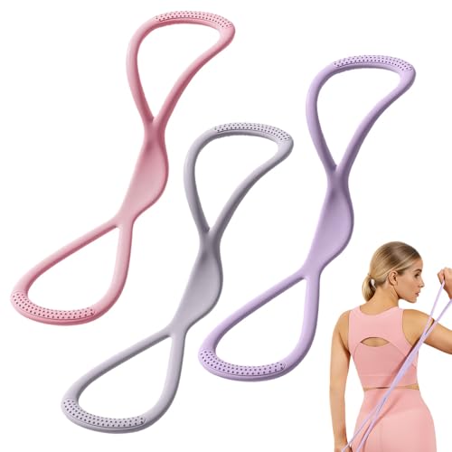 Resistance Bands, Figure 8 Fitness Resistance Band, Exercise Bands with Handles, Chest Expander Strap, Fullbody Yoga Pulling Rope, Stretching Equipment for Arm, Back - color: 3pcs-Set1 35lbs