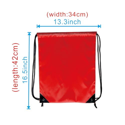 Drawstring Backpack Bulk 24Pcs Draw String Backpack Bags DIY Gym Sports Traveling Yoga Cinch Bag Sackpack Drawstring(red) - color: Red