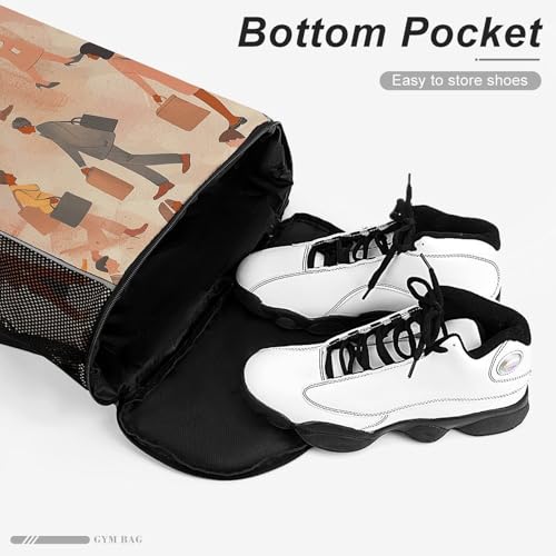 Drawstring Gym Backpack with Shoe Compartment And Wet Pocket, 28L Lightweight Waterproof People Walking Sports Backpack for Workout Swim Beach Travel String Bag for Men Women