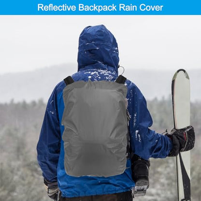 PATIKIL Waterproof Backpack Rain Cover with Anti-Slip Cross Buckle Straps & Drawstring Bag for Hiking Camping Traveling - color: Gray, size: X-Large