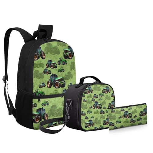 3Pcs Kid Backpack Set Backpack with Lunch Bag Pencil Case 3 Pack Set Elementary School Bag Bookbag 17 Inch Daypack Cartoon Print - color: Capybara Cherry Blossom