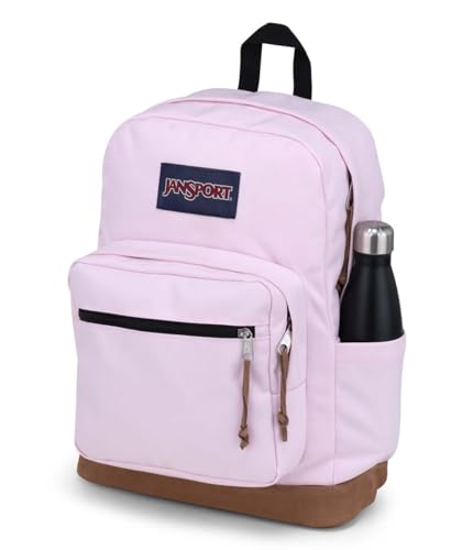 JanSport Right Pack Backpack - Durable Daypack with Padded 15" Laptop Sleeve, Spacious Main Compartment & Integrated Water Bottle Pocket - Pink Ice - color: Pink Ice
