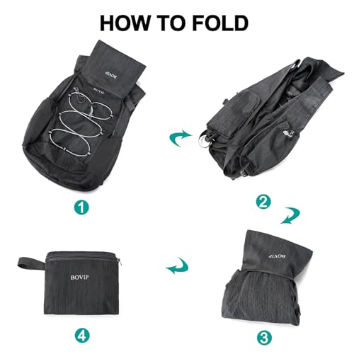 BOVIP 20L Hiking Backpack Lightweight Packable Hiking Daypack Small Travel Outdoor Foldable Shoulder Bag Black - color: Black 1