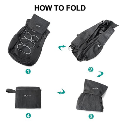 BOVIP 20L Hiking Backpack Lightweight Packable Hiking Daypack Small Travel Outdoor Foldable Shoulder Bag Black - color: Black 1