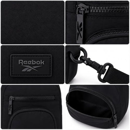 Reebok Unisex Crossbody Bag - Convertible Compact Durable Cross Body Bag for Women and Men - Gym and Travel Essentials, Size One Size, Cosmos Black - color: Cosmos Black