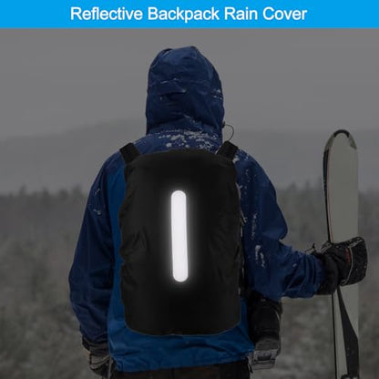 PATIKIL Waterproof Backpack Rain Cover, Non-Slip Backpack Cover with Vertical Reflective Strap Stay Dry - color: Black/Green, size: XL(65-75L)