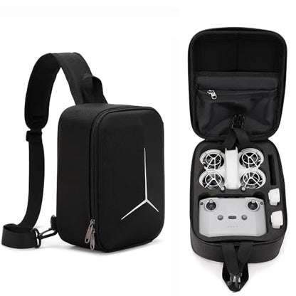 Carrying Case Backpack for DJI NEO Portable Travel Storage Chest Bag Small Shoulder Case EVA Hard Anti-pressure Protective Cover Shell Housing Organizer, 28.4x20.8x13.1cm