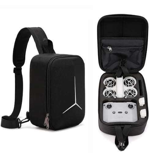 Carrying Case Backpack for DJI NEO Portable Travel Storage Chest Bag Small Shoulder Case EVA Hard Anti-pressure Protective Cover Shell Housing Organizer, 28.4x20.8x13.1cm