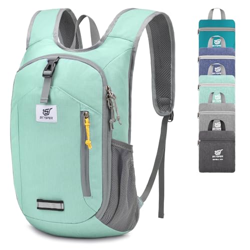 SKYSPER 10L Hiking Backpack Small Foldable Daypack Packable Lightweight Hiking Daypack Travel Day Pack for Women Men - color: Mintgreen