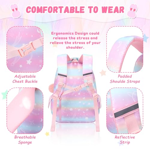 PIG PIG GIRL Kids Backpack for Girls - School Bags for Middle School Students - Book Bag for Elementary Primary - Kawaii Ita Backpack - Pink Planet - color: Pink Planet