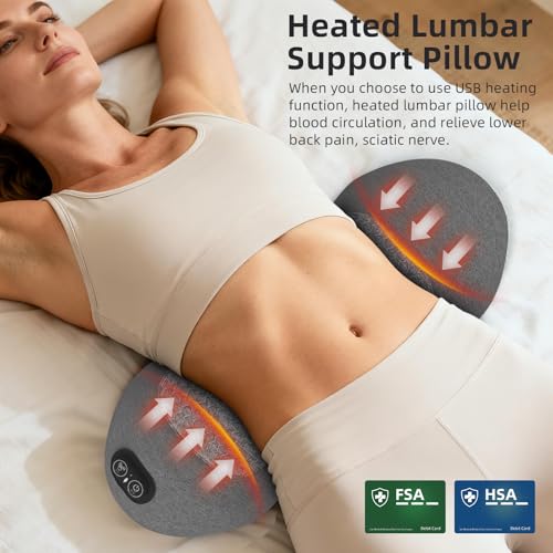 3 in 1 Lower Back Massager - Smooth Triple Fusion Back Massager with Heat,Vibration Massager & Airbag Traction Spine Massager for Lower Back Pain Relief,Deep Tissue Relaxation FSA Eligible HSA