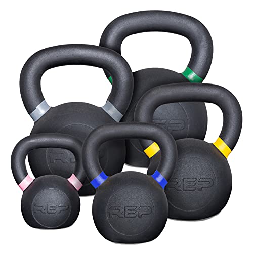 REP Fitness Kettlebell Set and Singles, 4kg to 24kg, 9lb to 53lb Weight Range, Cast Iron, Strength Exercise Training, Home Gym, Power Workout Equipment, Free Weights, Dumbbell Alternative - style: 8-24 kg set