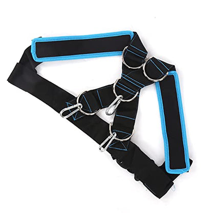 Weight Bearing Shoulder Strap Pulling Sled Harness Vest Resistance Bands with Pulling Strap Durable Nylon Material Adjustable Design for Strength Training and Team Sports - color: Black Blue