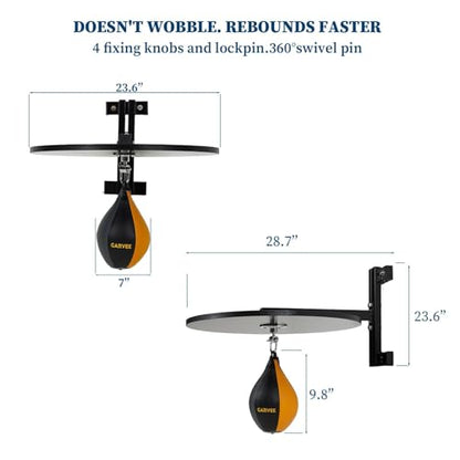 GarveeTech Hardwood Speed Bag Platform Kit with Adjustable Mount 360 Degree Swivel and Includes Speed Bag Air Pump for Boxing Training and Home Gym Workout