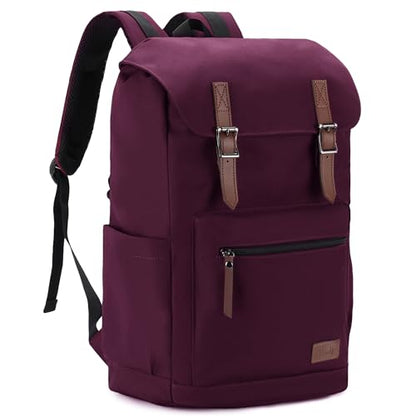 VASCHY Backpack for Women, Water Resistant High School Backpack Travel Carry-on Anti-theft Casual Daypack for Work Business Hiking Burgundy - color: Burgundy