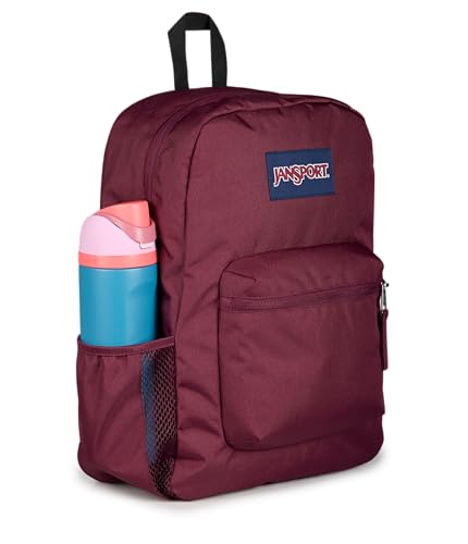 JanSport Cross Town Backpack - Simple Bag for Everyone with 1 Main Compartment, Front Utility Pocket - Premium Class Accessories - Cherry Lacquer - color: Cherry Lacquer